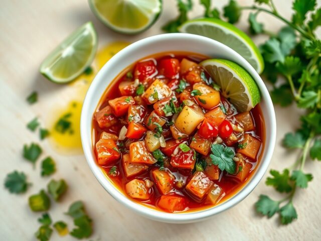 Sauce Vierge met Limoen en Avocado