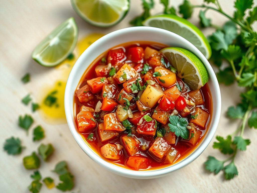 Sauce Vierge met Limoen en Avocado, AI-gegenereerde illustratie