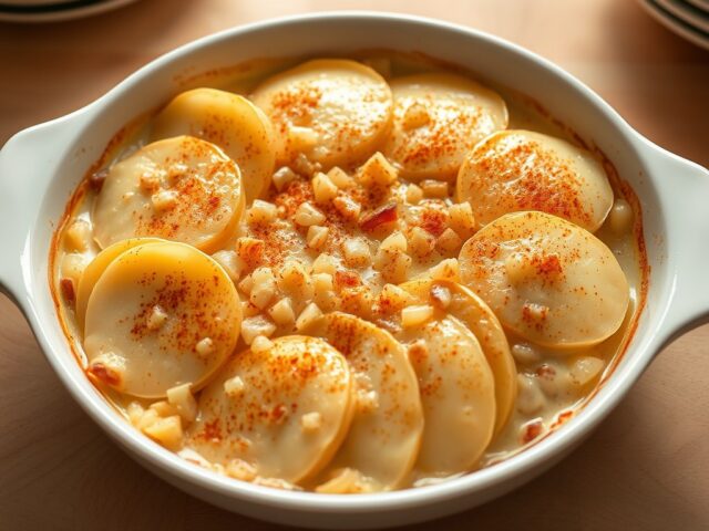 Scalloped potatoes with onions