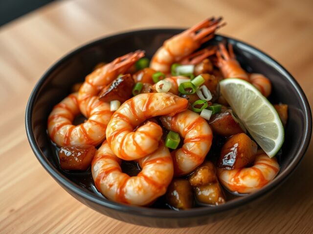 Scampi’s en Pruimen met Hoisin Special