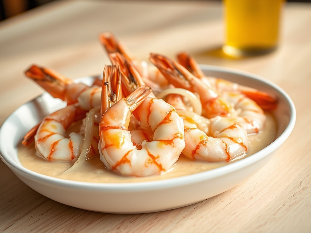 scampi a la creme flambe, AI-gegenereerde illustratie