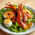 Scampi met cognac en whiskey