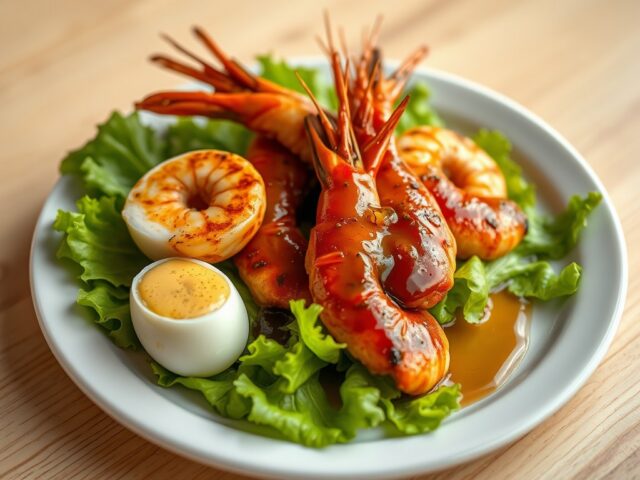 Scampi met cognac en whiskey