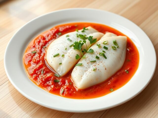 Scharfilets in tomatensaus