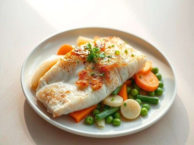 Schelvis met groenten