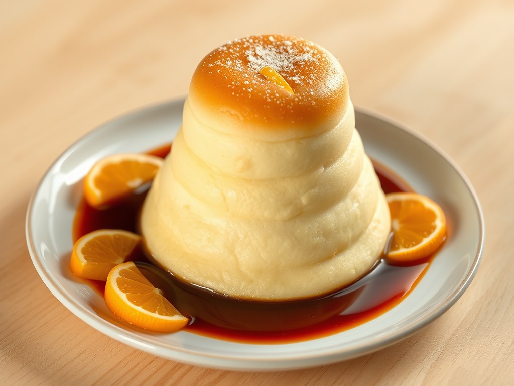 Schuimomelet met sinaasappel, AI-gegenereerde illustratie