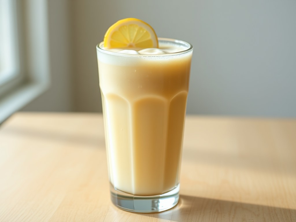 Shake met banaan en citroen, AI-gegenereerde illustratie