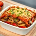 Shoarma met kaas ovenschotel