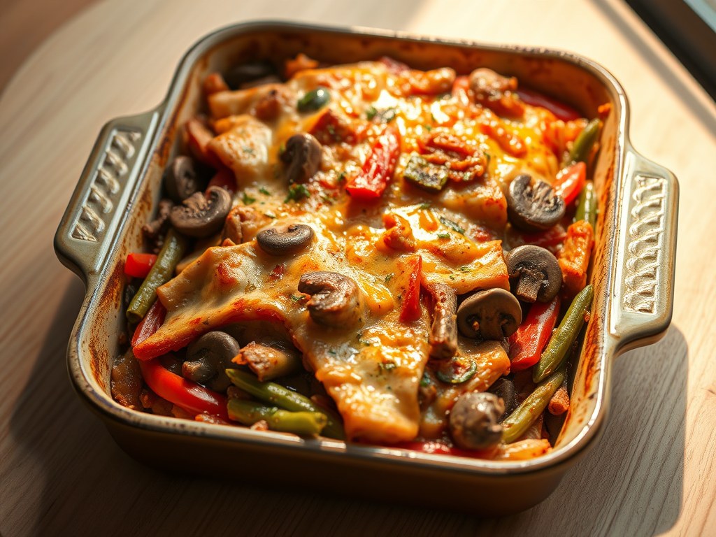 Shoarma ovenschotel, AI-gegenereerde illustratie