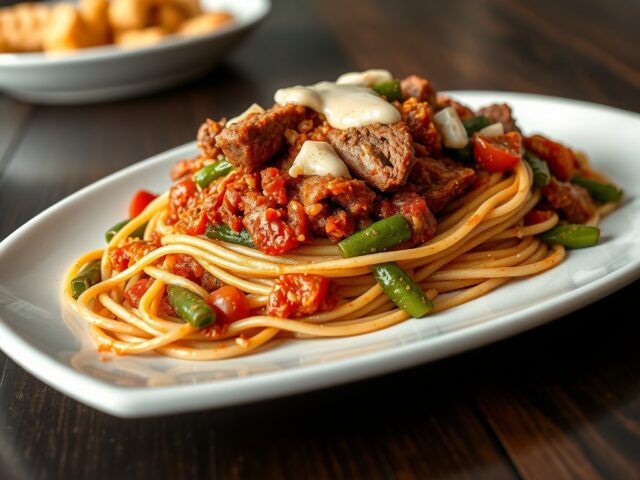Shoarma spaghetti