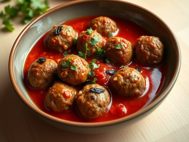 Siciliaanse gehaktballetjes in tomatensaus