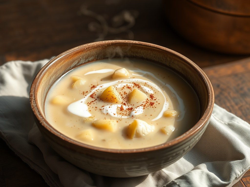 Simpele aardappelsoep, AI-gegenereerde illustratie