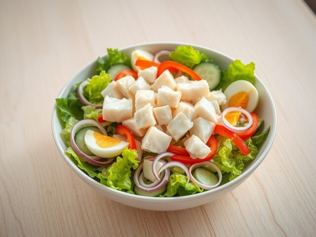 Simpele salade met vis
