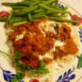 Slowcooked Butter chicken met rijst en sperziebonen