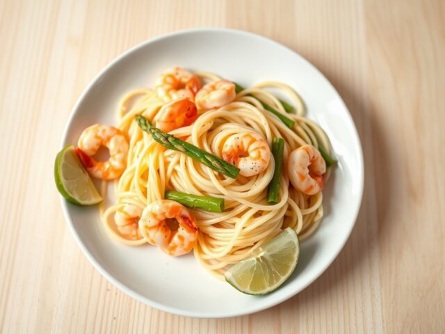 Smalle tagliatelle met scampi’s
