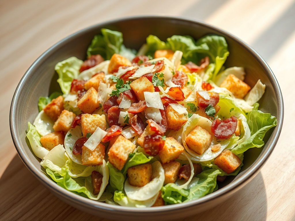 Snelle Caesar Salad, AI-gegenereerde illustratie