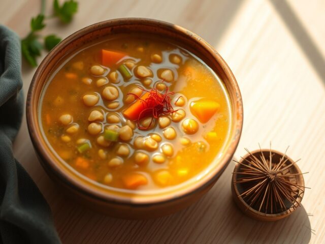 Soep (vegetarisch) met linzen en kikkererwten