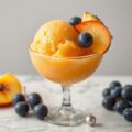 Sorbet van perzik en sinaasappel