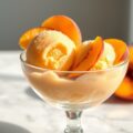 Sorbet van perzik en sinaasappel
