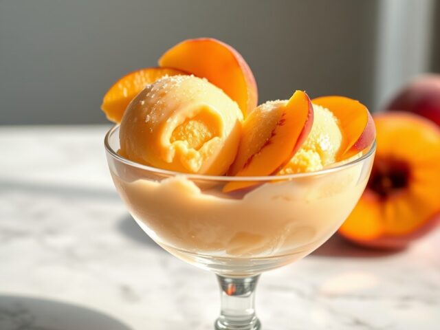 Sorbet van perzik en sinaasappel