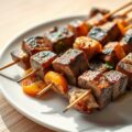 Sosaties (vleesspies) met abrikozen