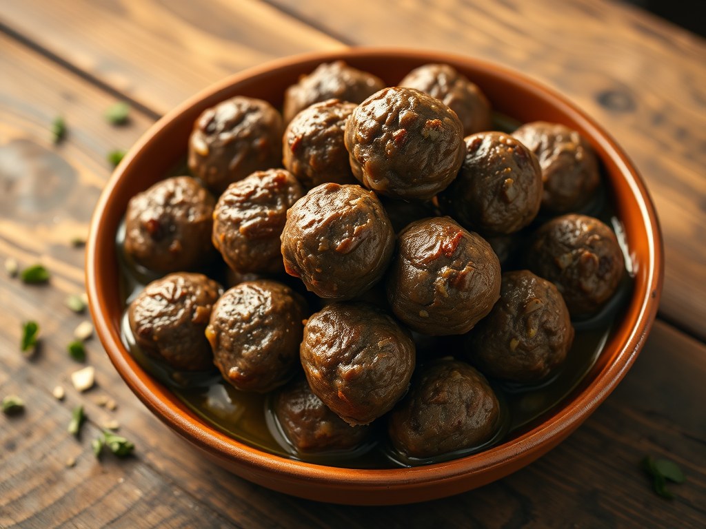 Spaanse gehaktballetjes (Albondigas), AI-gegenereerde illustratie