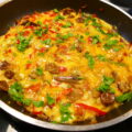 Spaanse Omelet met gekruide runderworst en puntpaprika