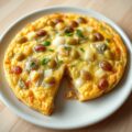 Spaanse omelet met uien en bonen