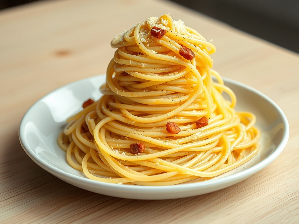 Spaghetti alla carbonara, AI-gegenereerde illustratie
