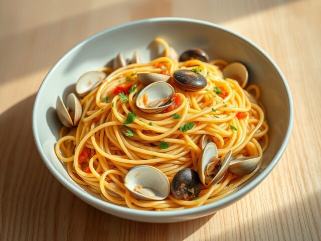 Spaghetti alle vongole e lumache di mor