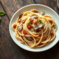 Spaghetti con funghi (spaghetti met champignons)