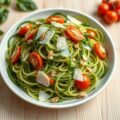 Spaghetti courgetti met pesto