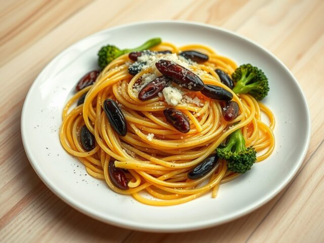 Spaghetti met ansjovis en BIMI