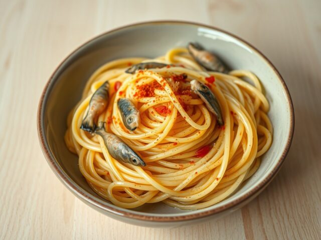 Spaghetti met sardientjes