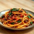 Spaghetti met spinazie