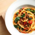 Spaghetti met spinazie
