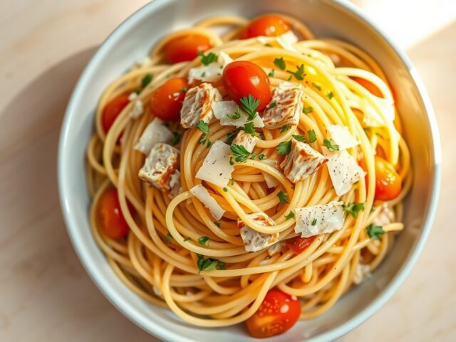 Spaghetti met tonijn (spaghetti con tonno)
