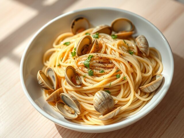 Spaghetti met venusschelpjes