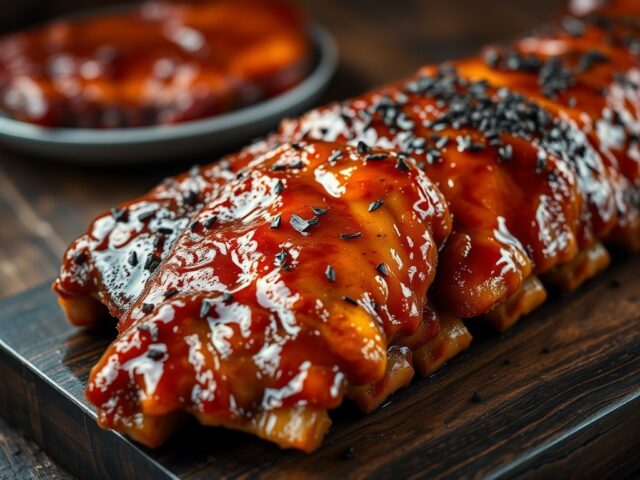 Spare ribs in honing witte wijn marinade