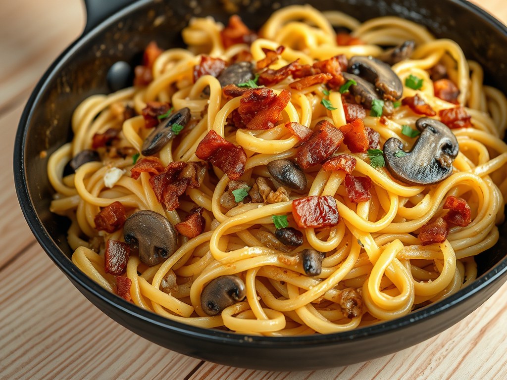 Speck spätzle, AI-gegenereerde illustratie