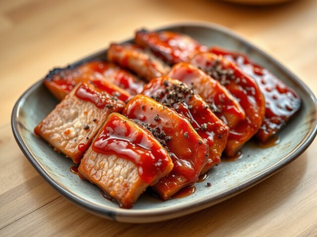 Speklapjes in chilisaus