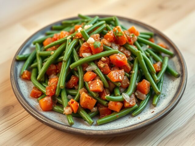 Sperziebonen met tomatensalsa