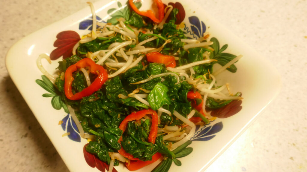 Spinazie met een bite