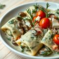 Spinazie met gevulde pasta