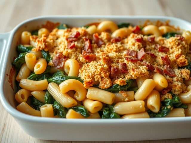 Spinazie met macaroni