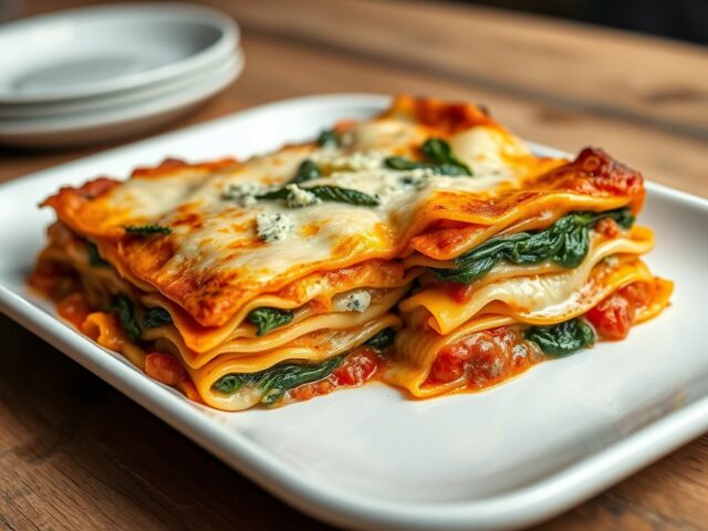 Spinazielasagne met gorgonzola