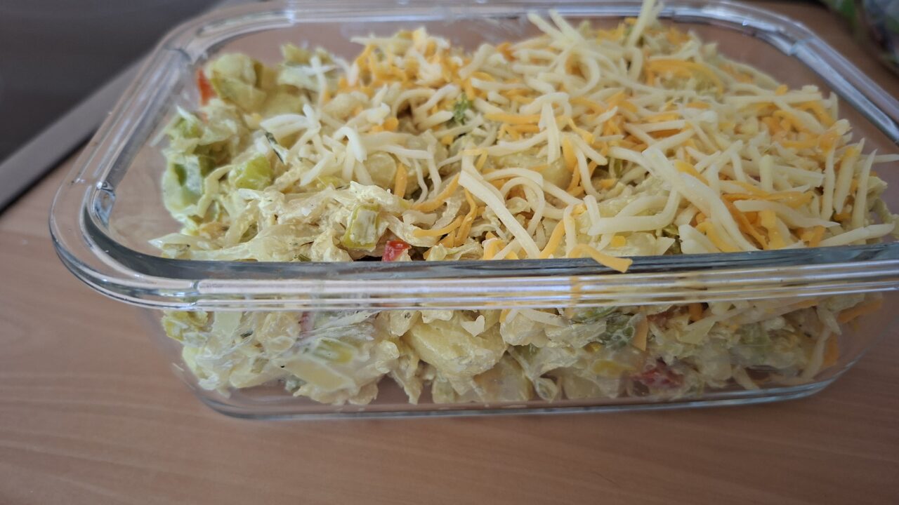 Spitskoolschotel met aardappelblokjes, paprika en roomkaas (pan en oven), foto 2