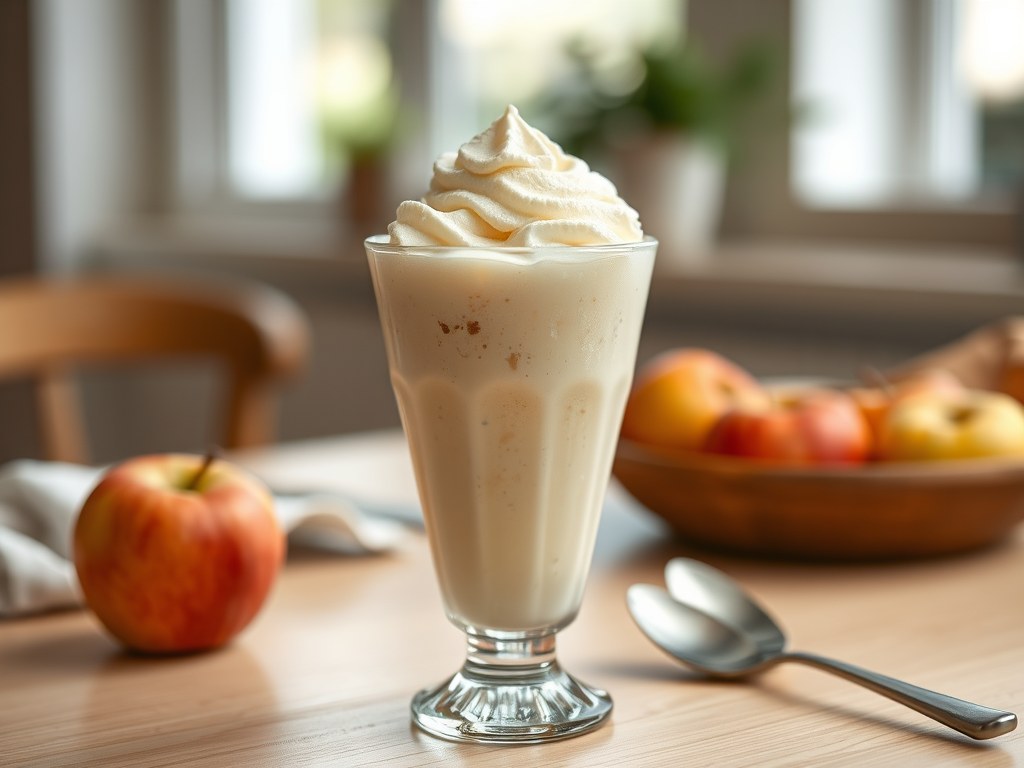 Spoom van appel met calvados, AI-gegenereerde illustratie