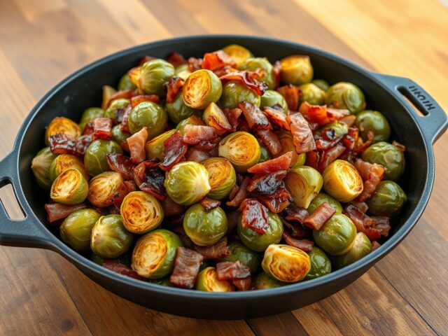 Spruiten en bacon uit de oven