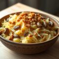 Stamppot van spitskool met noten en paddenstoelen